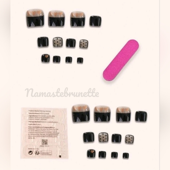 2/$16 Hearts French Manicure Press On Toenails - Picture 6 of 14